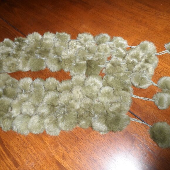 J. Crew Factory Green Pom-Pom Scarf - Picture 3 of 10